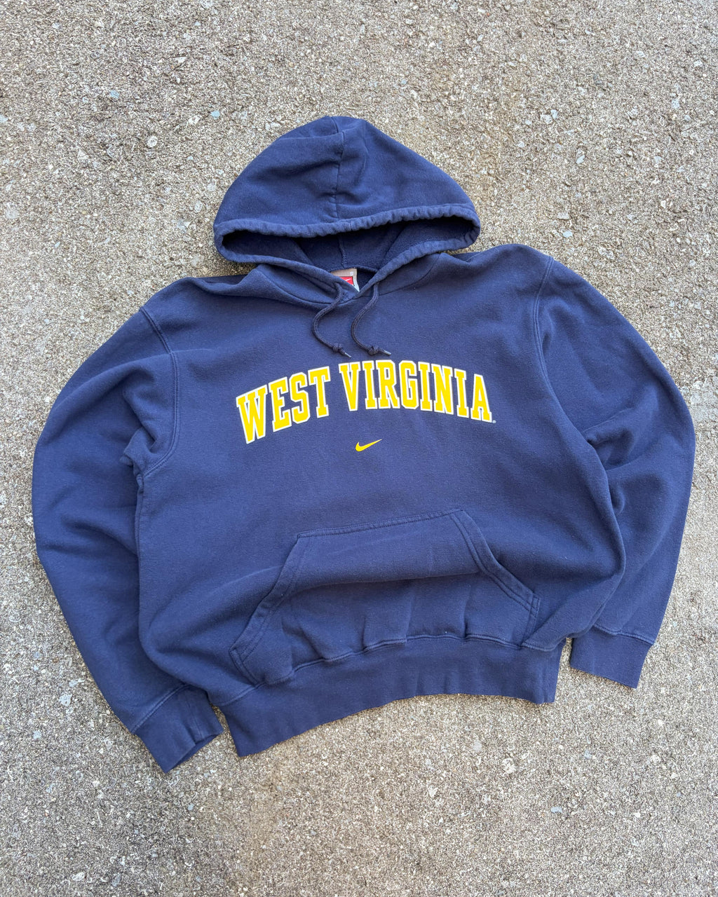 Vintage West Virginia Mountaineers NCAA Nike Middle Swoosh Hooded Sweatshirt Size Small