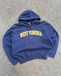 Vintage West Virginia Mountaineers NCAA Nike Middle Swoosh Hooded Sweatshirt Size Small