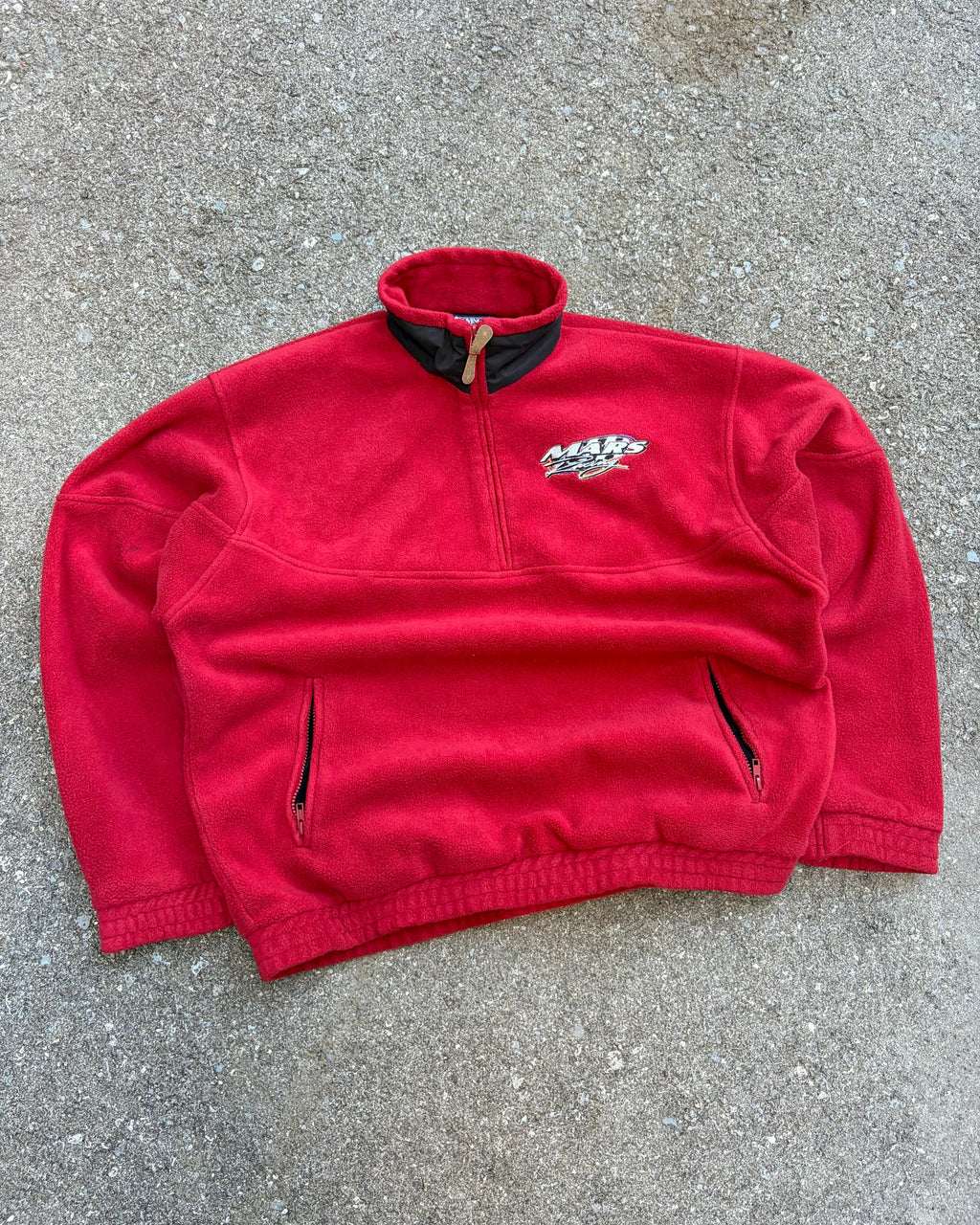 Vintage Mars Racing Embroidered Logo 1/2 Zip Fleece Sweatshirt Size XL