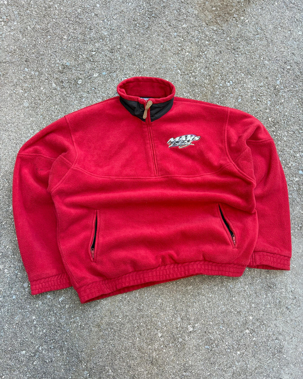 Vintage Mars Racing Embroidered Logo 1/2 Zip Fleece Sweatshirt Size XL