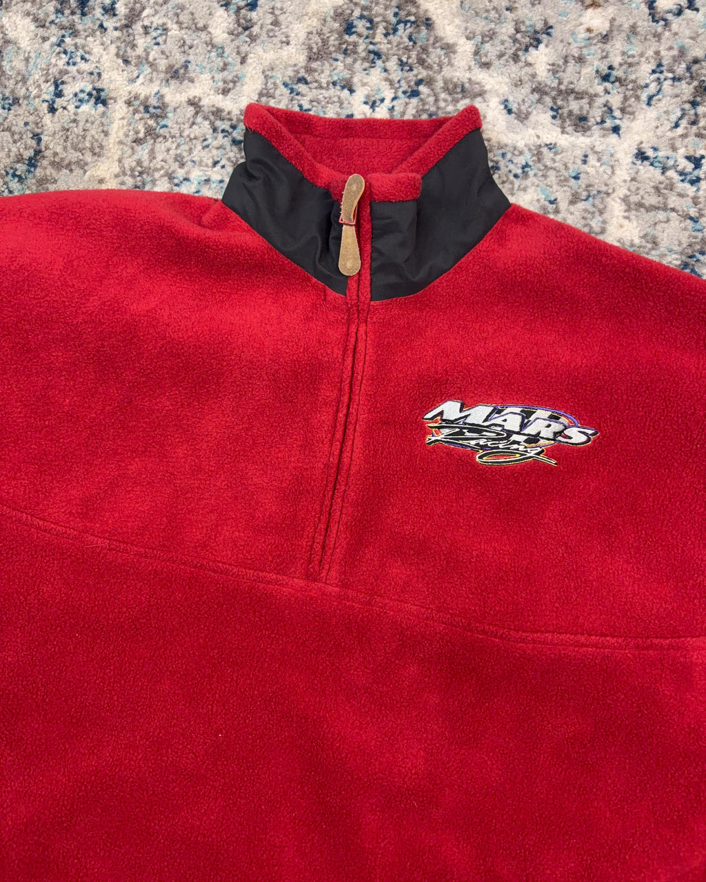 Vintage Mars Racing Embroidered Logo 1/2 Zip Fleece Sweatshirt Size XL