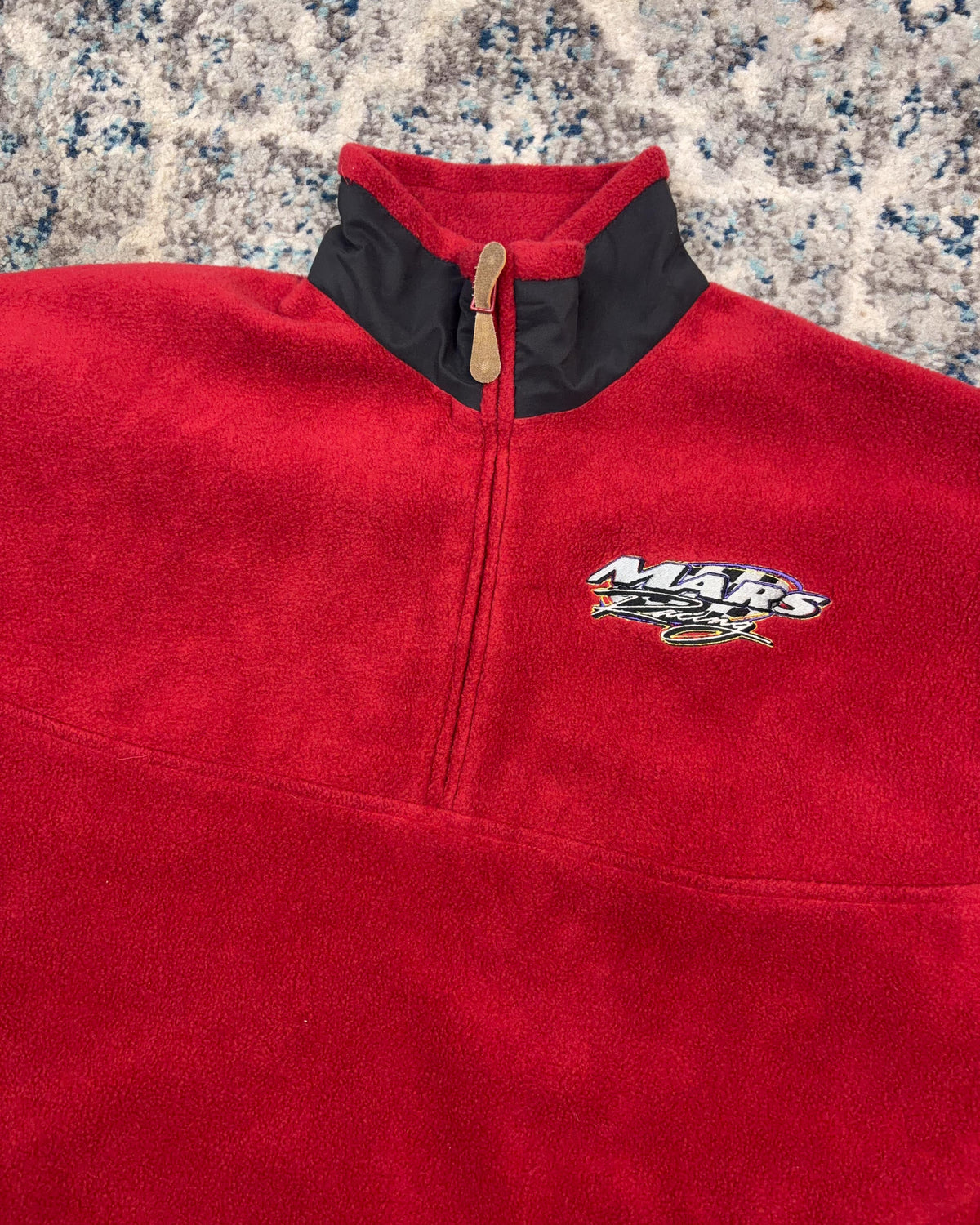 Vintage Mars Racing Embroidered Logo 1/2 Zip Fleece Sweatshirt Size XL