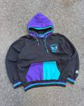 Vintage 90s Charlotte Hornets NBA Embroidered Starter Double Hooded Sweatshirt Size Medium