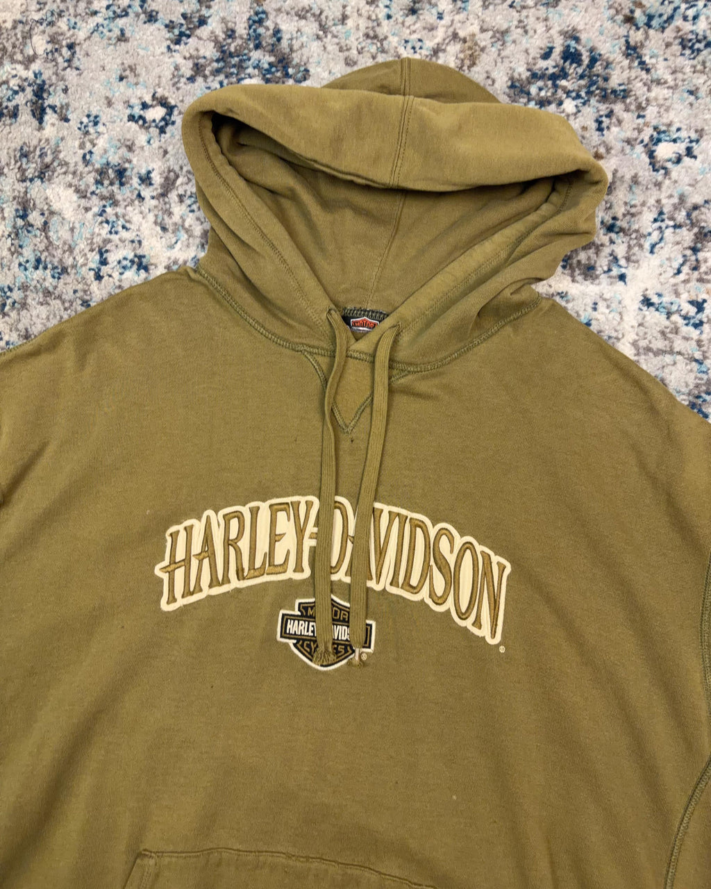 Vintage Harley Davidson Classic Logo Embroidered Arc Thrashed Sweatshirt Size 2XL