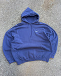 Vintage 90s Nike Embroidered Mini Swoosh Hooded Sweatshirt Size Large