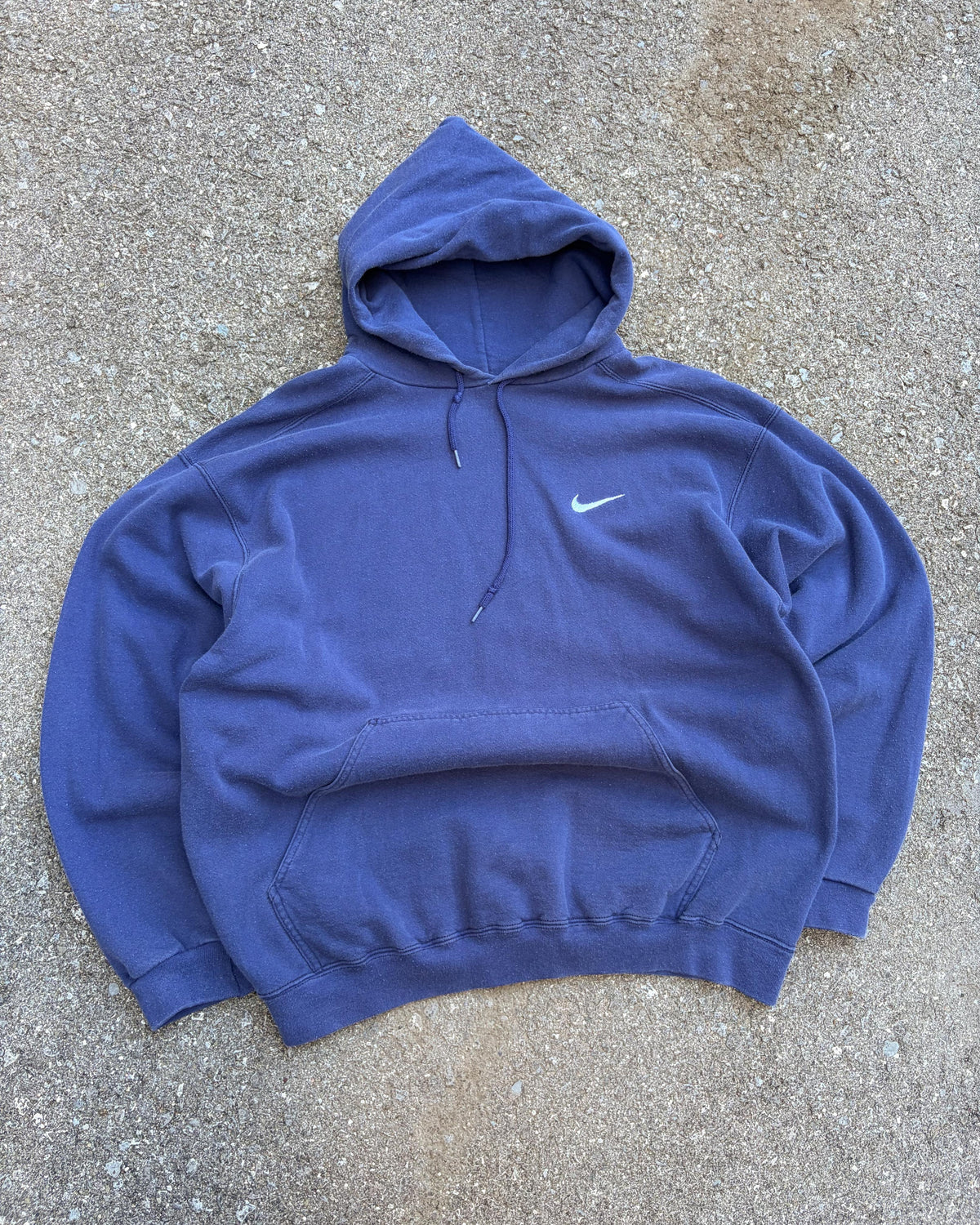 Vintage 90s Nike Embroidered Mini Swoosh Hooded Sweatshirt Size Large