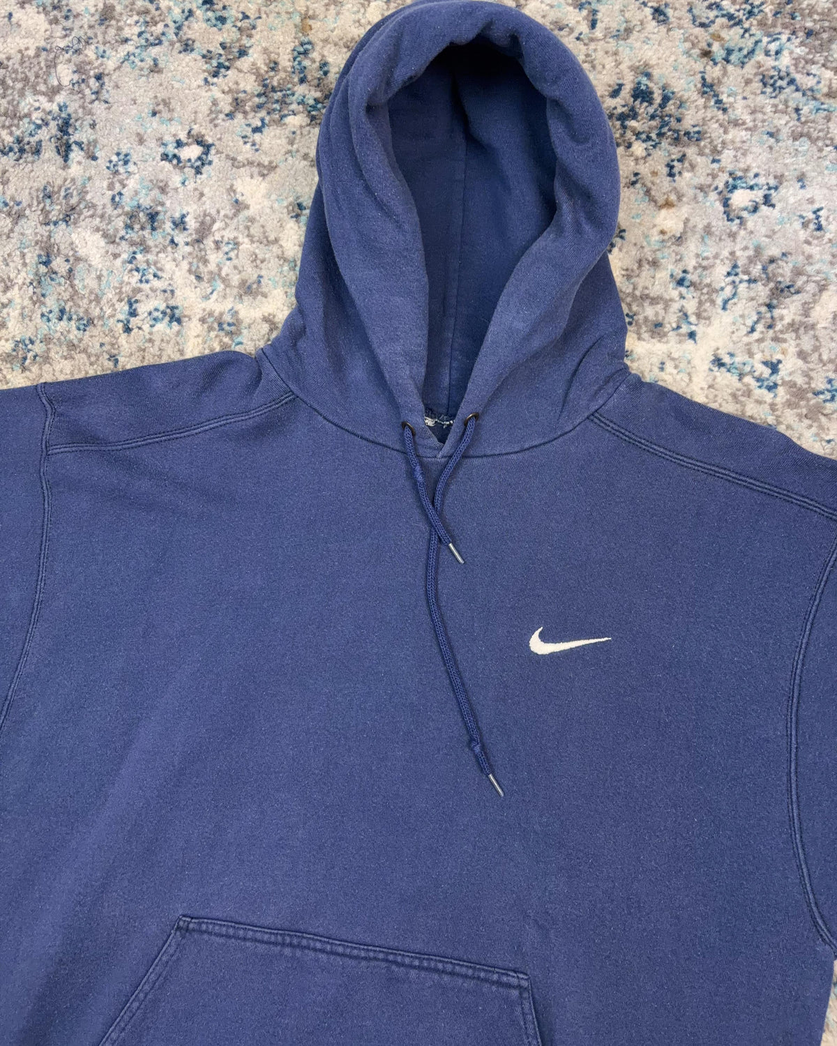 Vintage 90s Nike Embroidered Mini Swoosh Hooded Sweatshirt Size Large