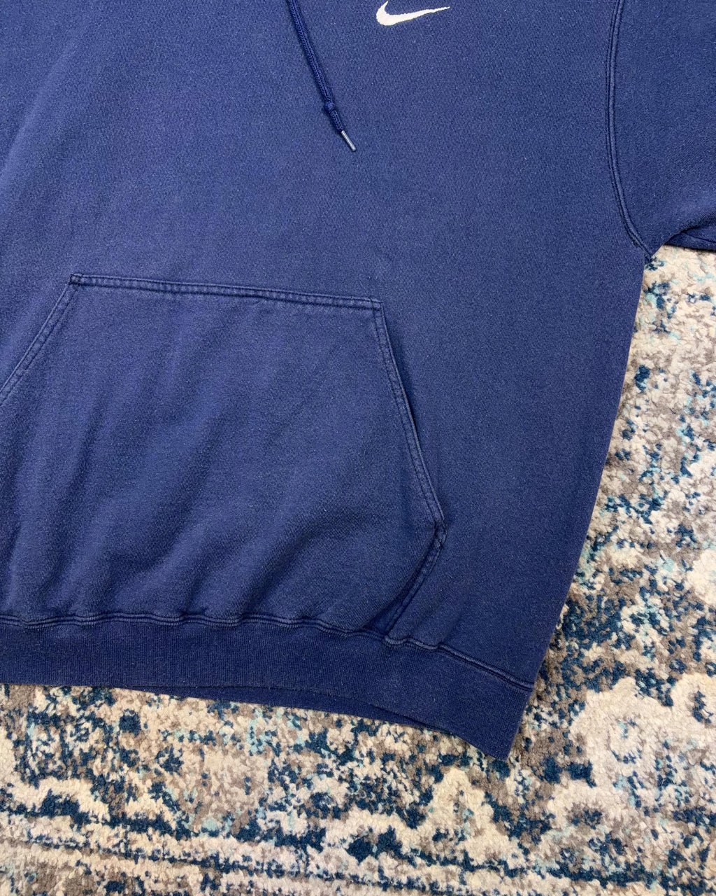 Vintage 90s Nike Embroidered Mini Swoosh Hooded Sweatshirt Size Large