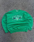 Vintage 90s Boston Celtics NBA Embroidered Logo Spellout Sweatshirt Size Large