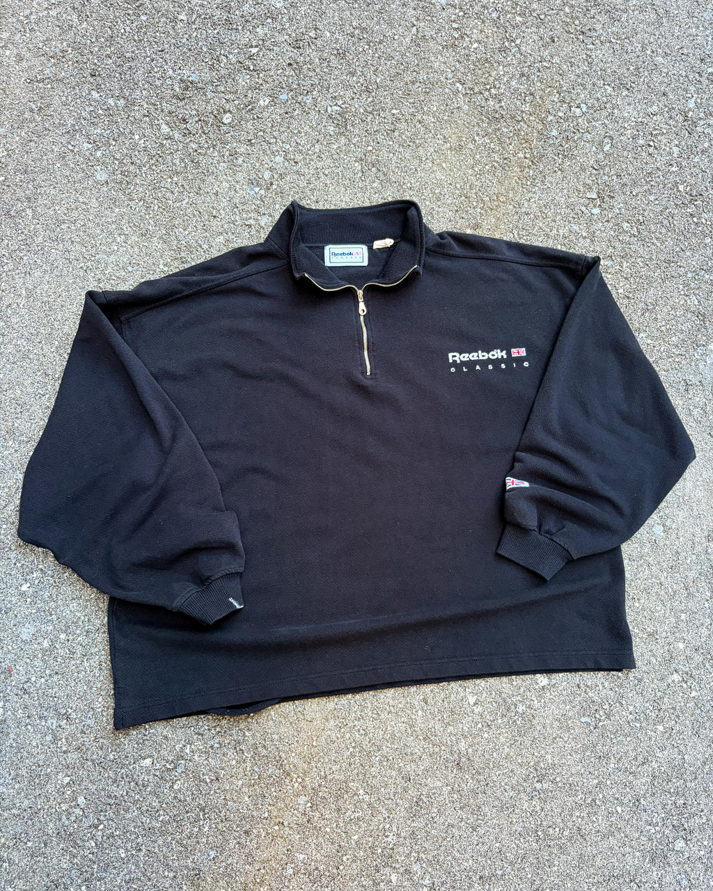 Vintage 90s Reebok Classic Embroidered Logo 1/4 Zip Crewneck Sweatshirt Size Large