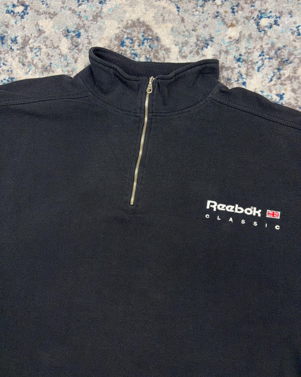 Vintage 90s Reebok Classic Embroidered Logo 1/4 Zip Crewneck Sweatshirt Size Large