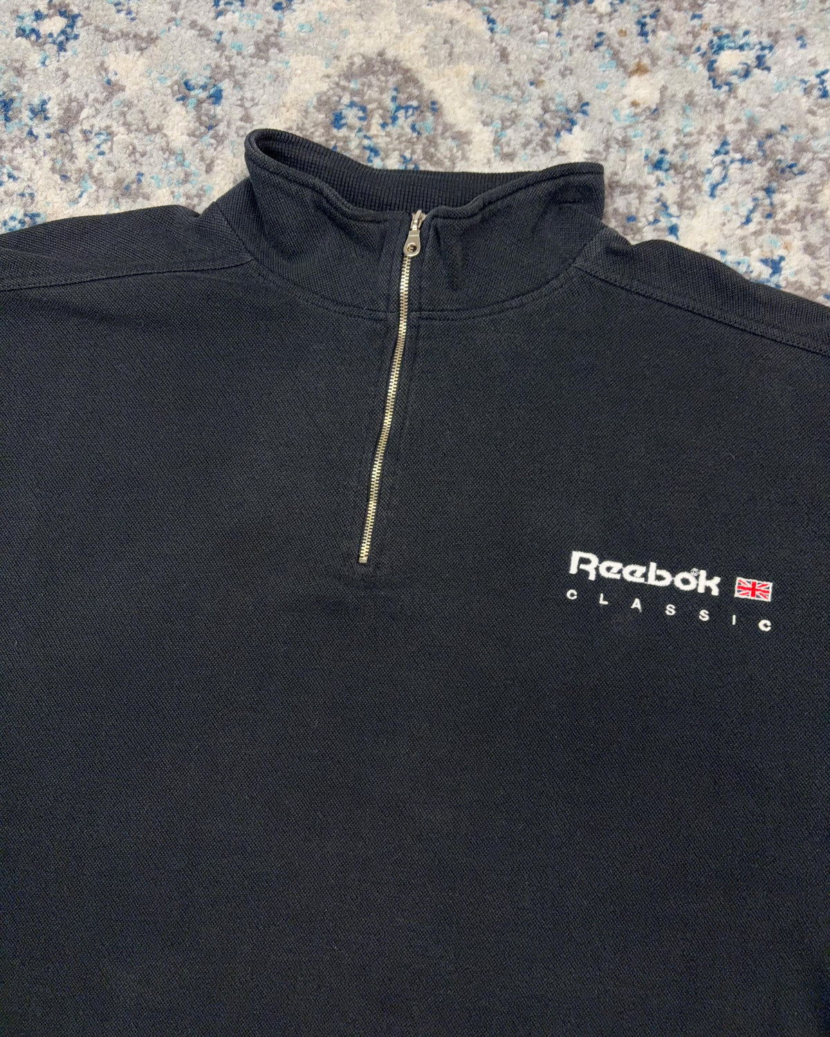 Vintage 90s Reebok Classic Embroidered Logo 1/4 Zip Crewneck Sweatshirt Size Large
