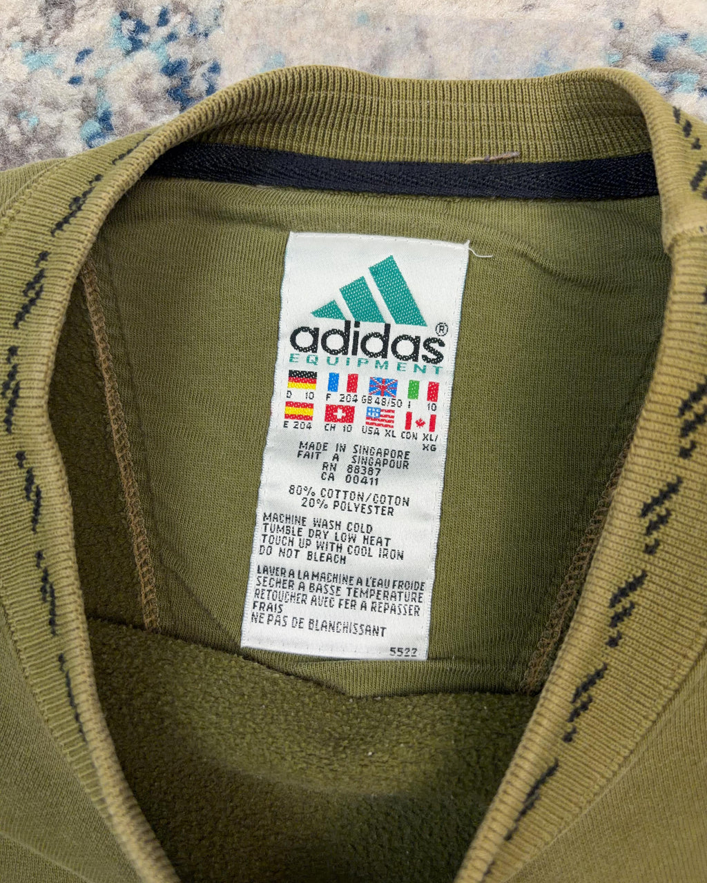 Vintage 90s Adidas Equipment Embroidered Spellout Logo Crewneck Sweatshirt Size XL