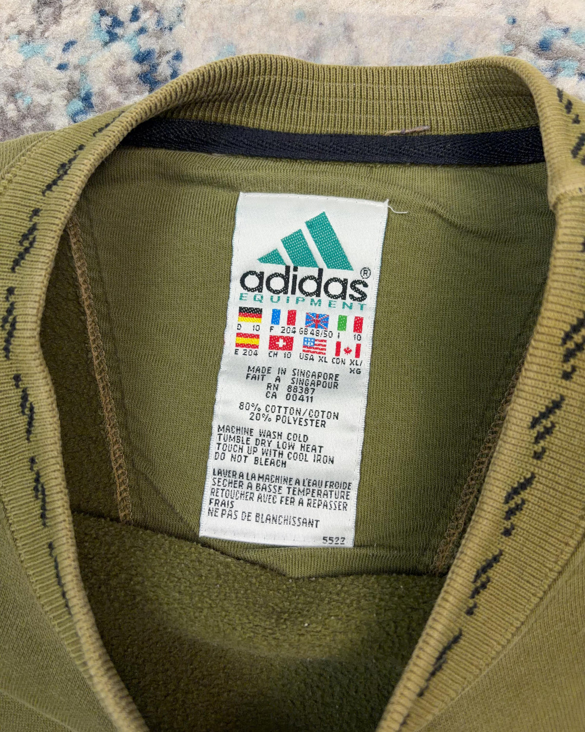 Vintage 90s Adidas Equipment Embroidered Spellout Logo Crewneck Sweatshirt Size XL