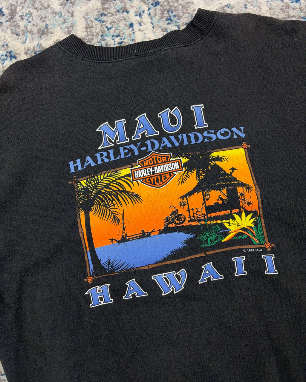 Vintage 1999 Harley Davidson Classic Logo Hawaii Maui Crewneck Sweatshirt Size Large