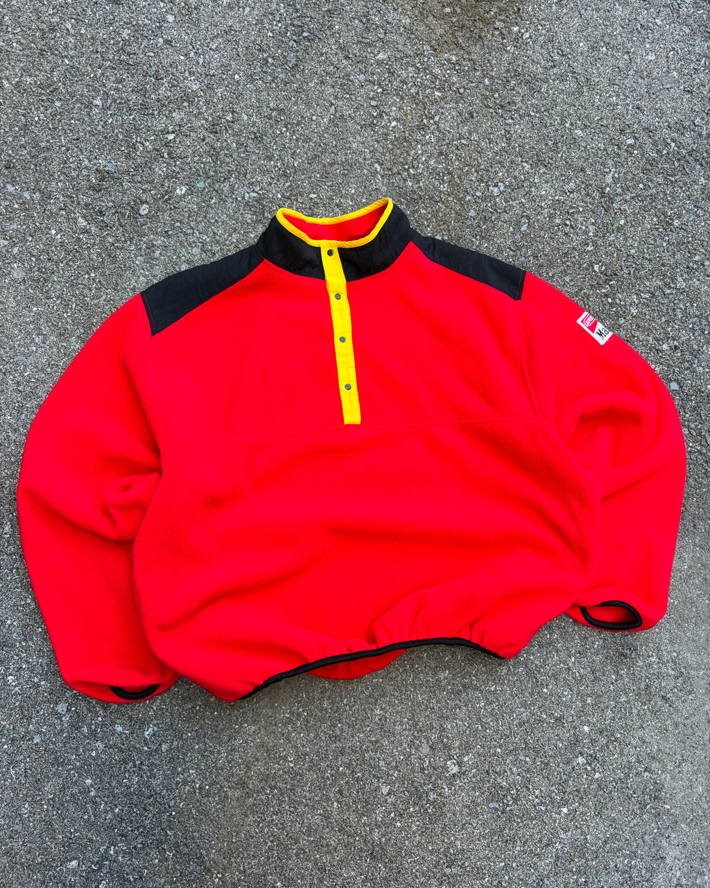 Vintage 90s Marlboro Adventure Team Fleece Pullover 1/2 Button Sweatshirt Size XL