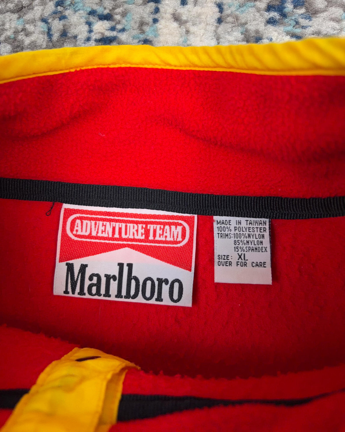 Vintage 90s Marlboro Adventure Team Fleece Pullover 1/2 Button Sweatshirt Size XL