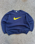 Vintage 90s Nike Big Swoosh Graphic Crewneck Sweatshirt Size 2XL