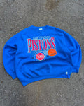 Vintage 90s Detroit Pistons NBA Big Spellout Graphic Crewneck Sweatshirt Size 2XL
