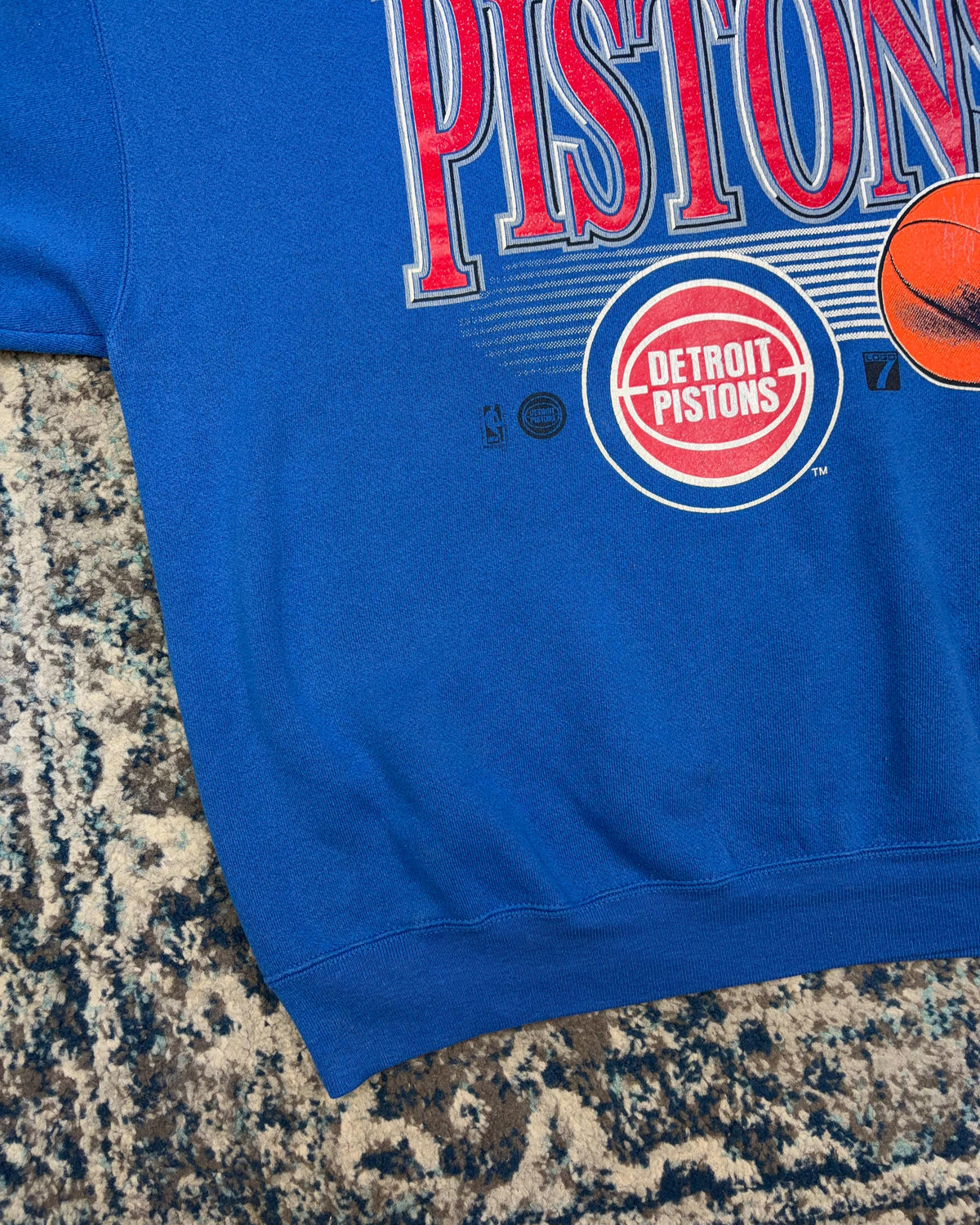 Vintage 90s Detroit Pistons NBA Big Spellout Graphic Crewneck Sweatshirt Size 2XL
