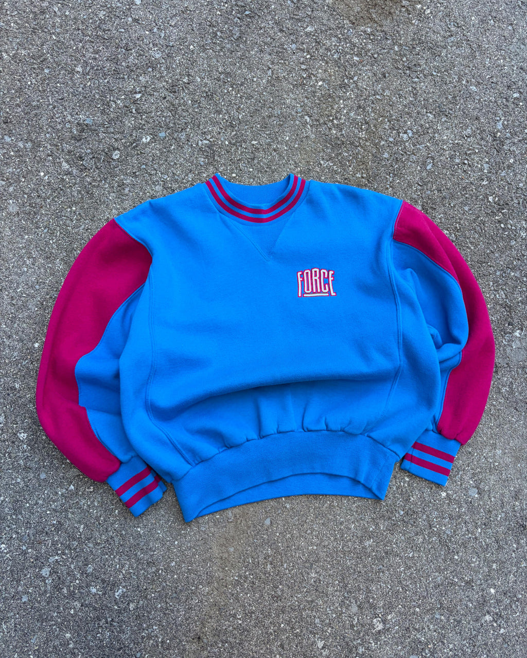 Vintage 90s Nike Force Embroidered Spellout Two Tone Crewneck Sweatshirt Size Medium
