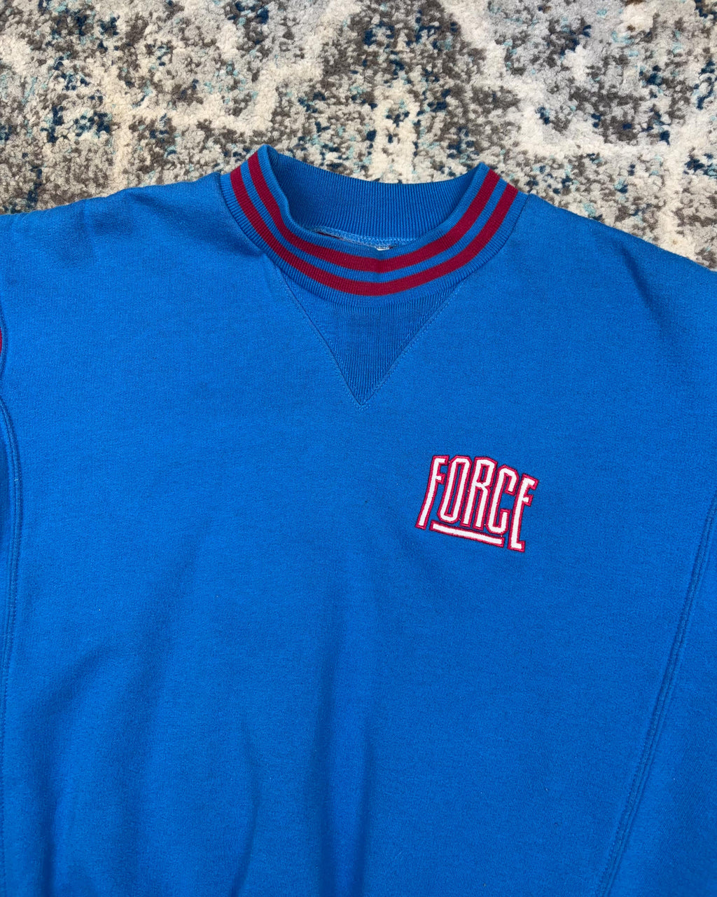 Vintage 90s Nike Force Embroidered Spellout Two Tone Crewneck Sweatshirt Size Medium