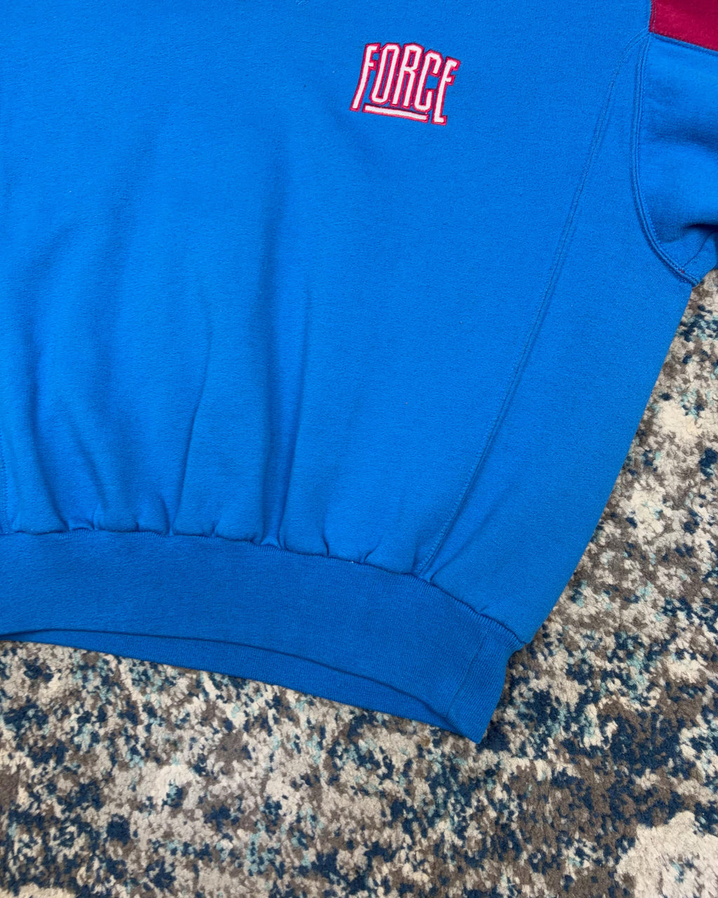 Vintage 90s Nike Force Embroidered Spellout Two Tone Crewneck Sweatshirt Size Medium