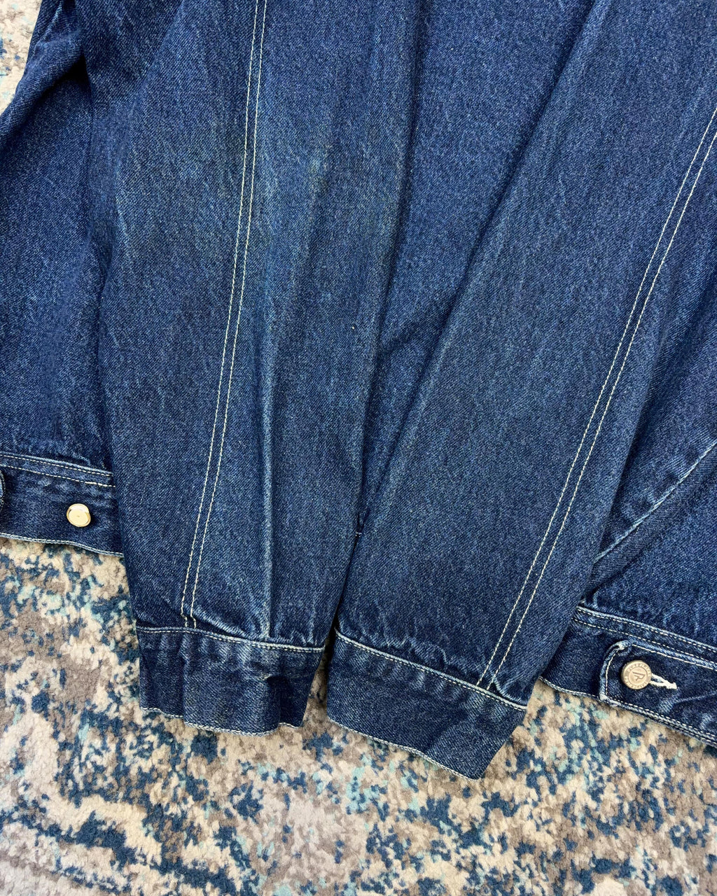 Vintage Y2K Pure Playaz Embroidered Spellout Dark Wash Denim Trucker Jacket Size Large