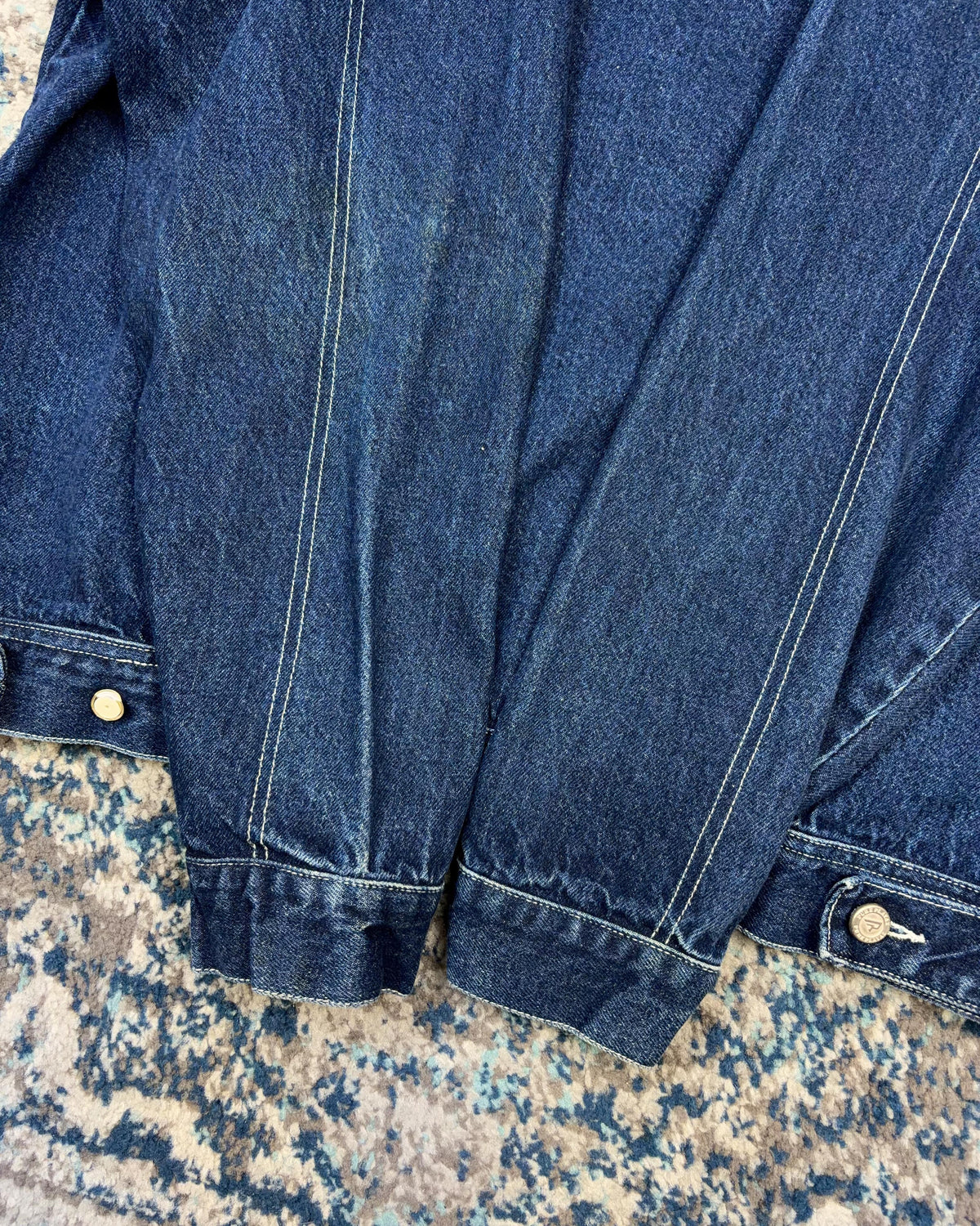 Vintage Y2K Pure Playaz Embroidered Spellout Dark Wash Denim Trucker Jacket Size Large