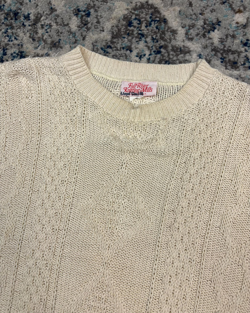 Vintage 80s/90s Fall River Knitting Mills Textured Pattern Pullover Knit Sweater Size Large