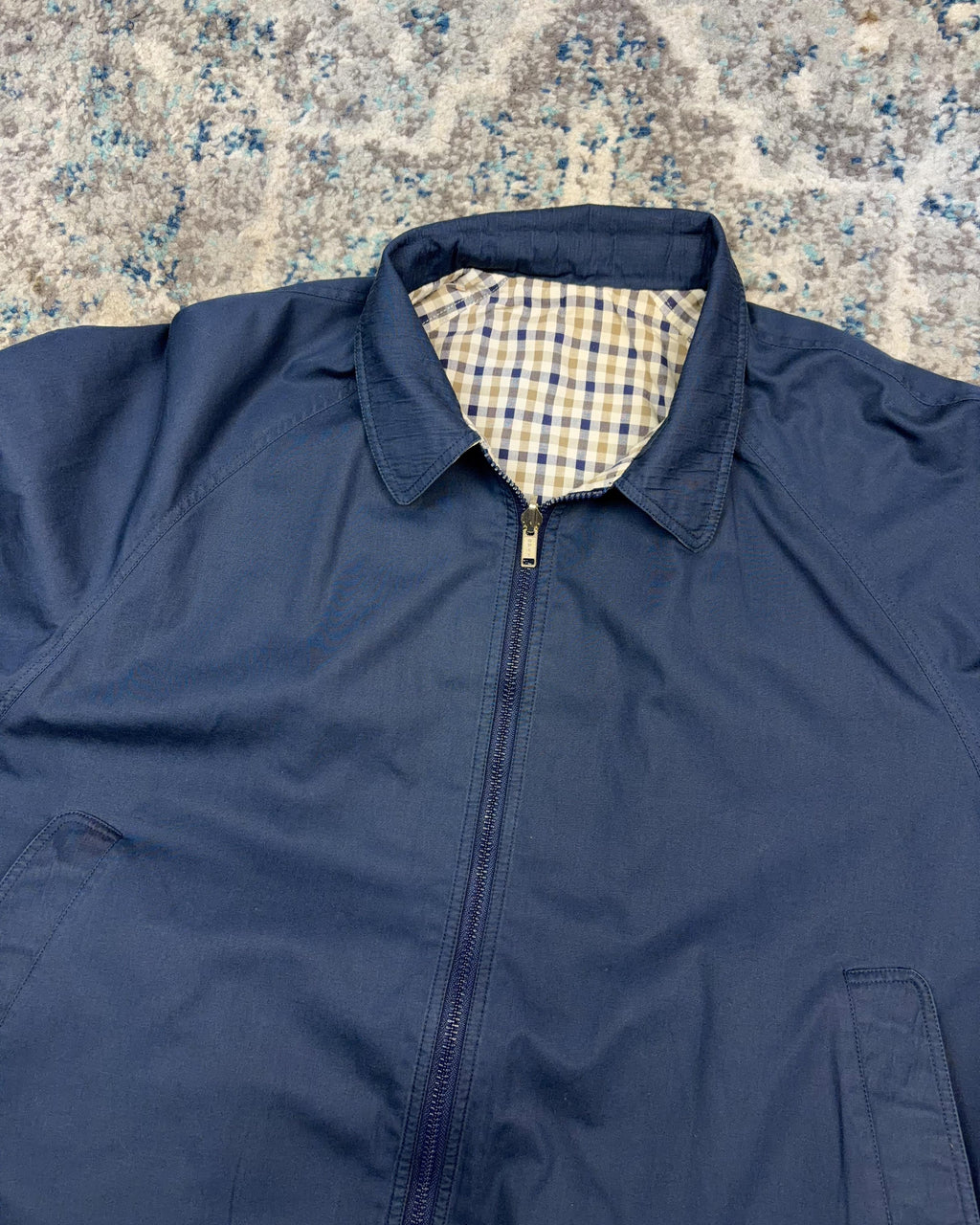 Vintage 80s Reversible Harrington Style Full Zip Jacket Size Large