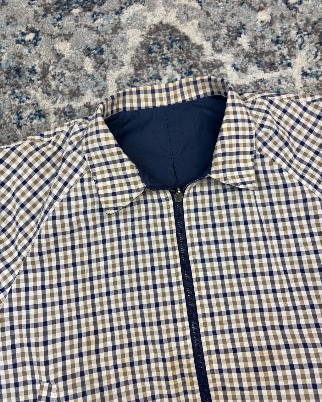Vintage 80s Reversible Harrington Style Full Zip Jacket Size Large