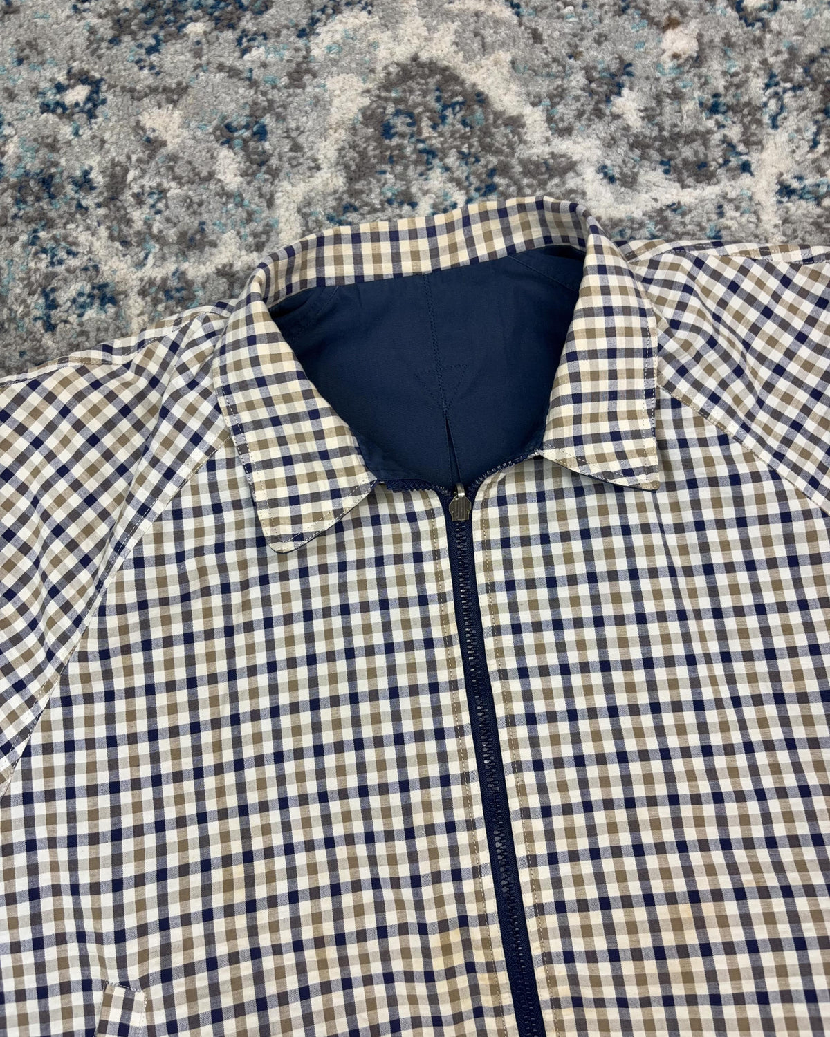 Vintage 80s Reversible Harrington Style Full Zip Jacket Size Large