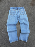 Vintage Carhartt FR Canvas Workwear Medium Wash Denim Pants Size 33