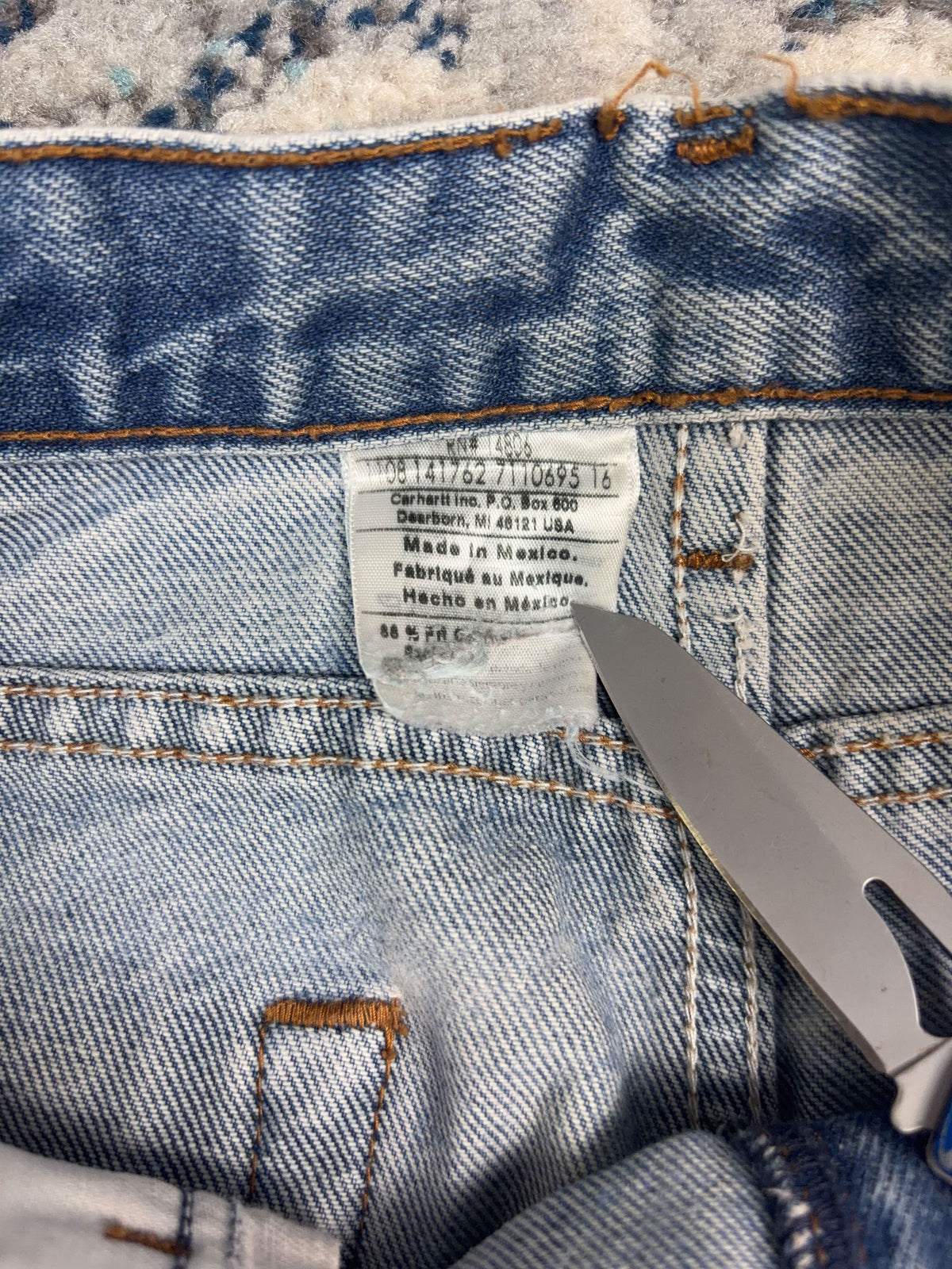 Vintage Carhartt FR Canvas Workwear Medium Wash Denim Pants Size 33