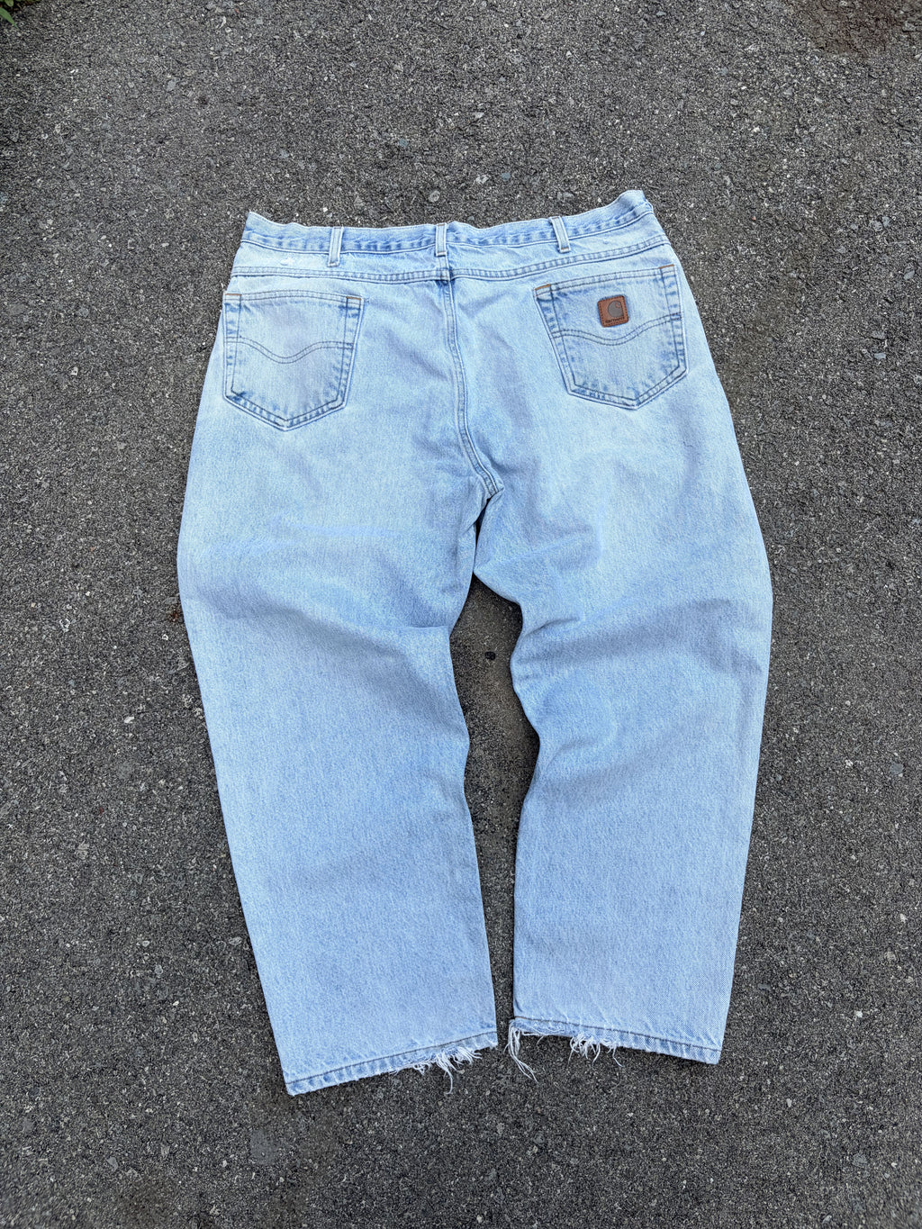 Vintage Carhartt Tapered Fit Light Wash Denim Workwear Pants Size 40