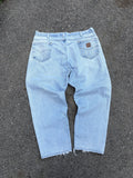 Vintage Carhartt Tapered Fit Light Wash Denim Workwear Pants Size 40