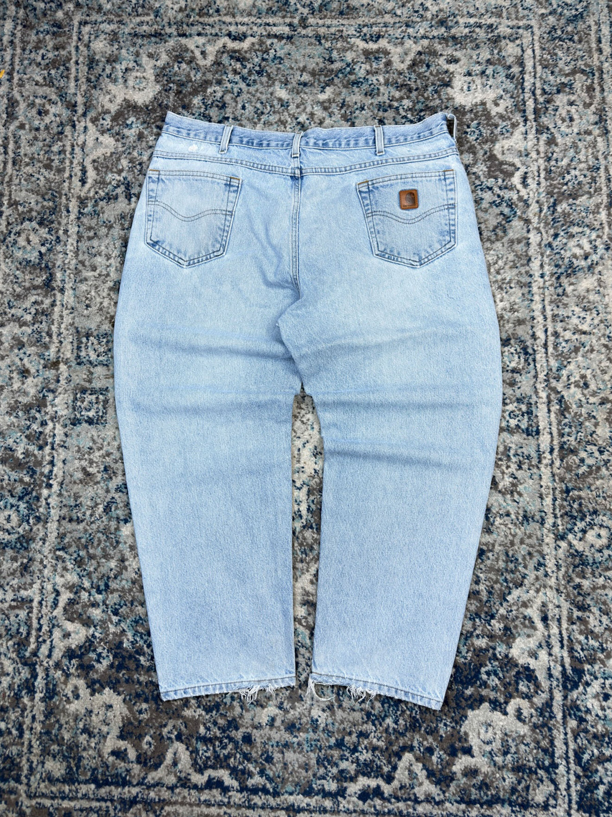 Vintage Carhartt Tapered Fit Light Wash Denim Workwear Pants Size 40