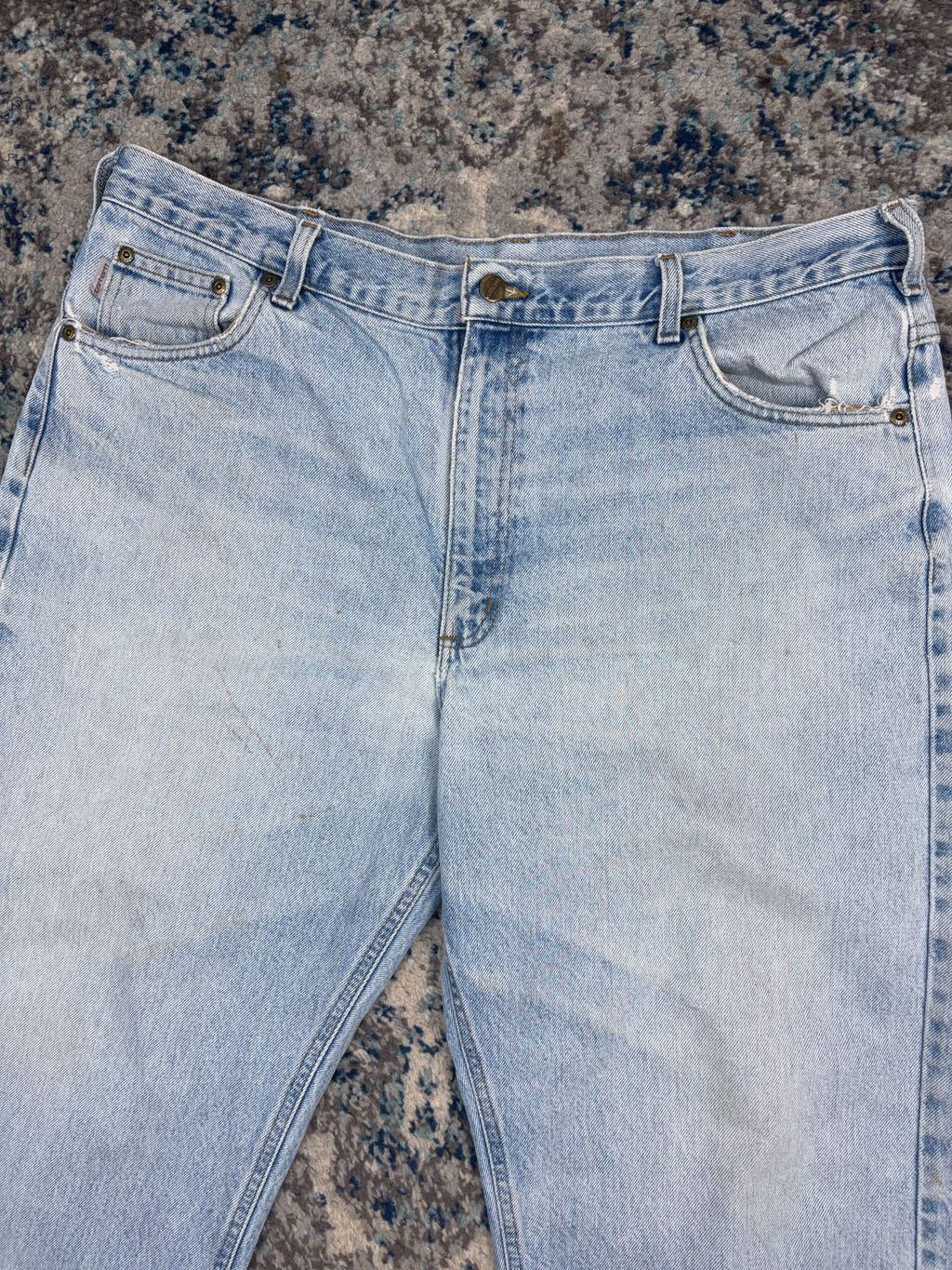Vintage Carhartt Tapered Fit Light Wash Denim Workwear Pants Size 40