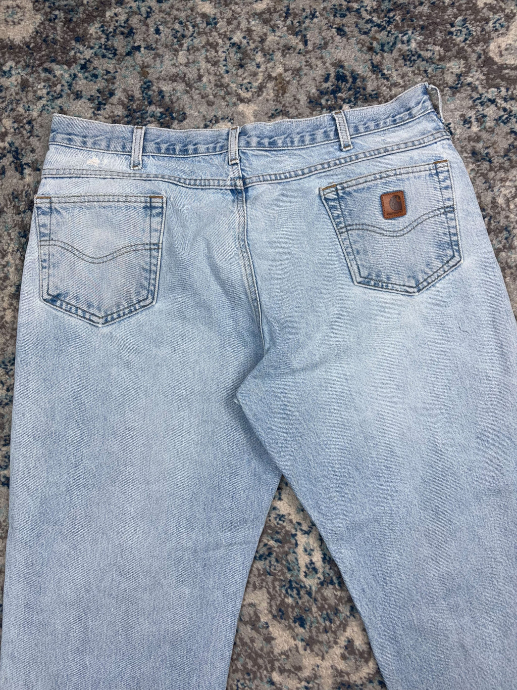 Vintage Carhartt Tapered Fit Light Wash Denim Workwear Pants Size 40