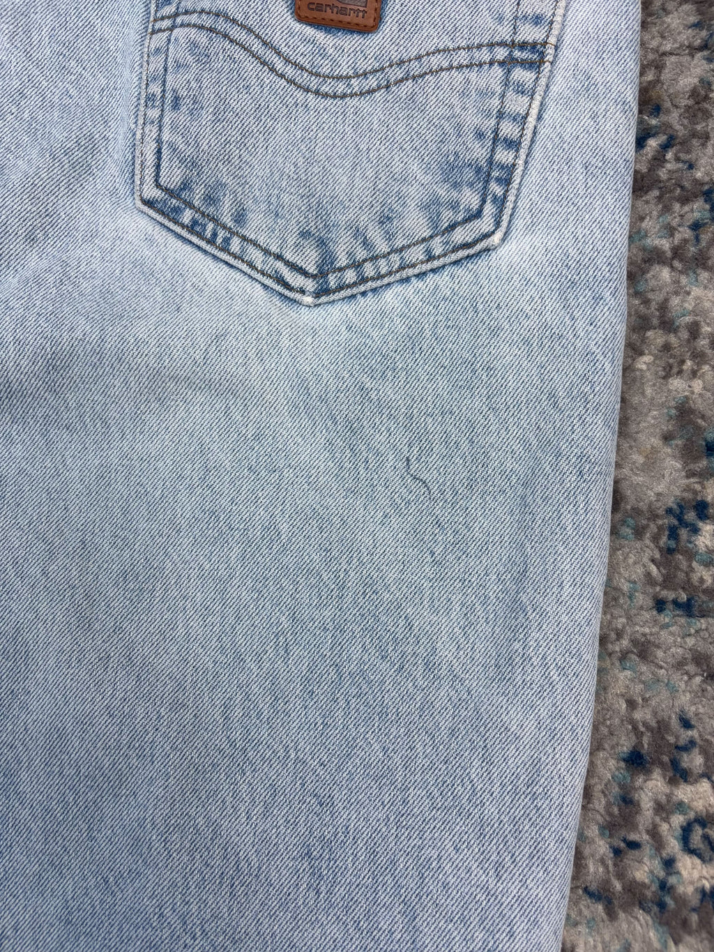 Vintage Carhartt Tapered Fit Light Wash Denim Workwear Pants Size 40