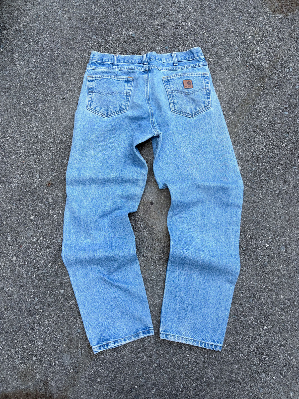 Vintage Carhartt Relaxed Fit Medium Wash Denim Workwear Pants Size 33