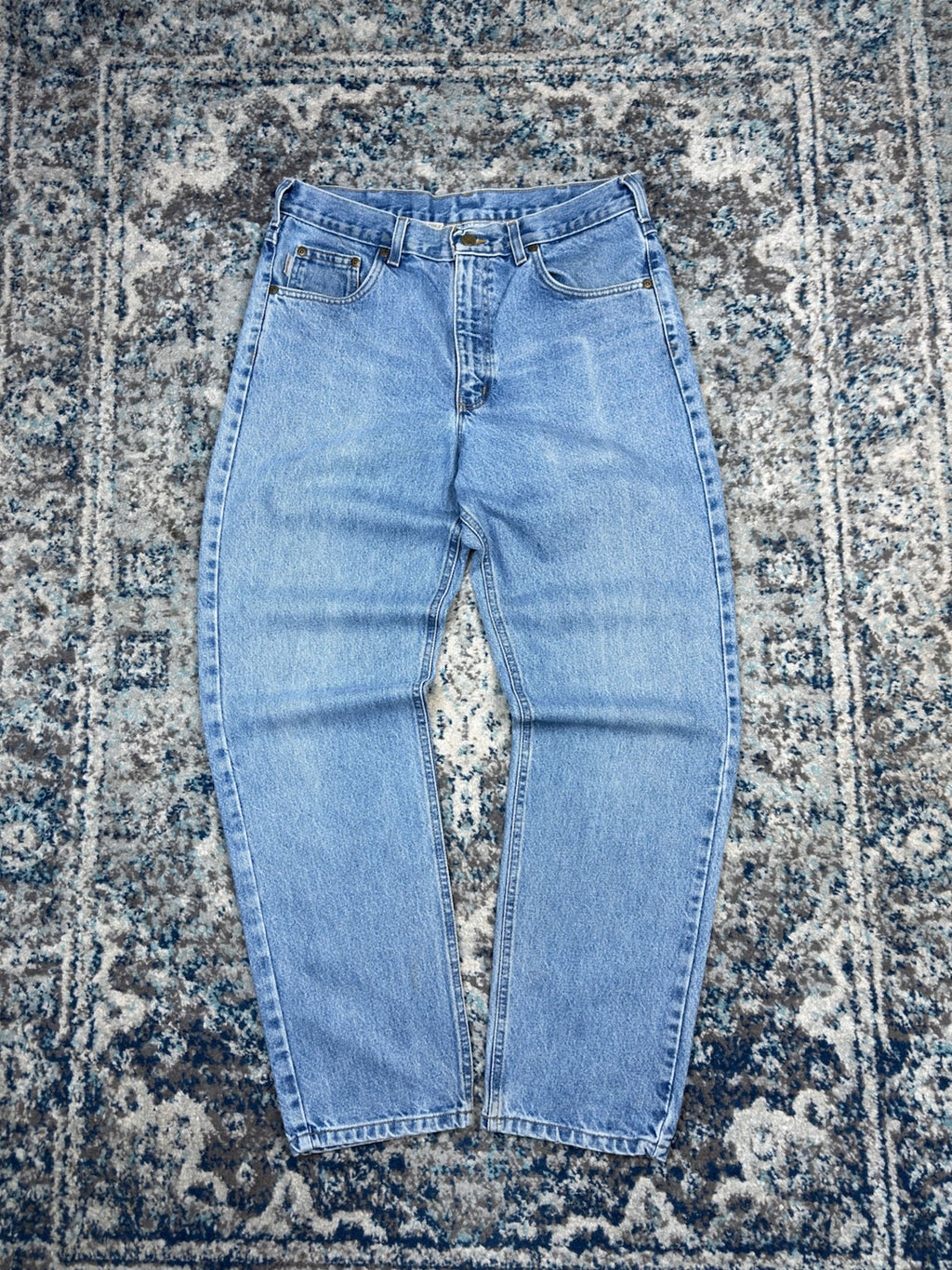 Vintage Carhartt Relaxed Fit Medium Wash Denim Workwear Pants Size 33