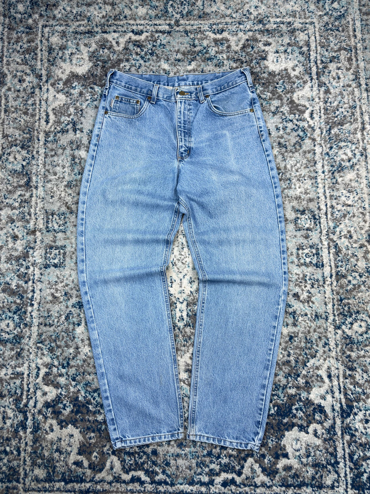 Vintage Carhartt Relaxed Fit Medium Wash Denim Workwear Pants Size 33