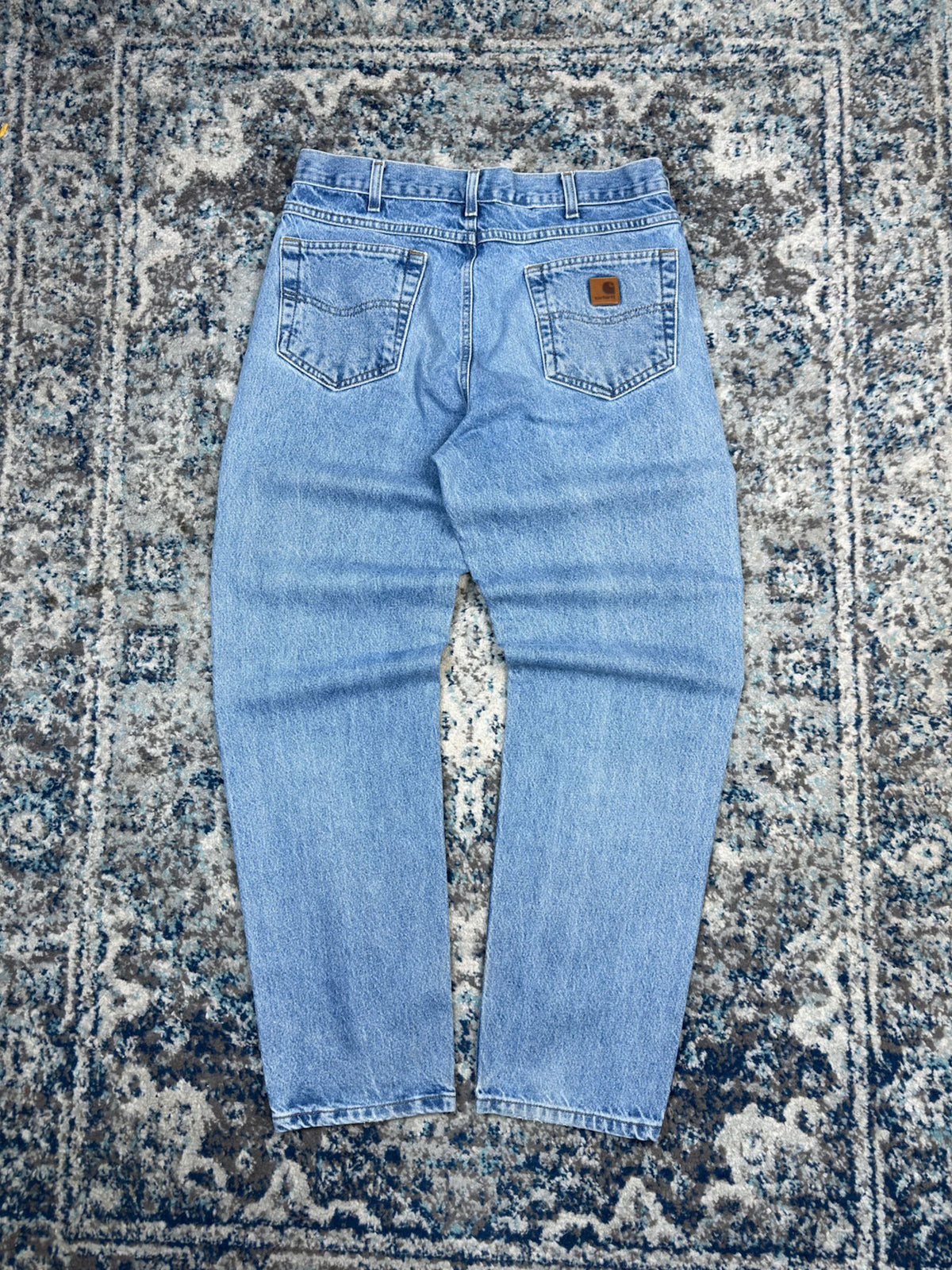 Vintage Carhartt Relaxed Fit Medium Wash Denim Workwear Pants Size 33