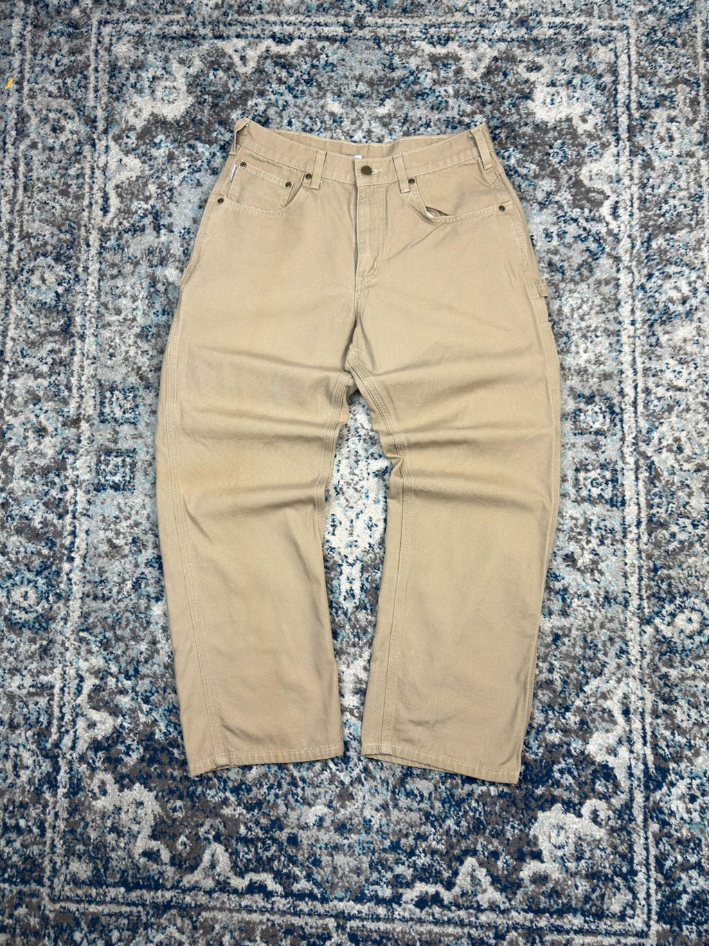 Vintage Carhartt Relaxed Fit Canvas Workwear Lightweight Carpenter Pants Size 31
