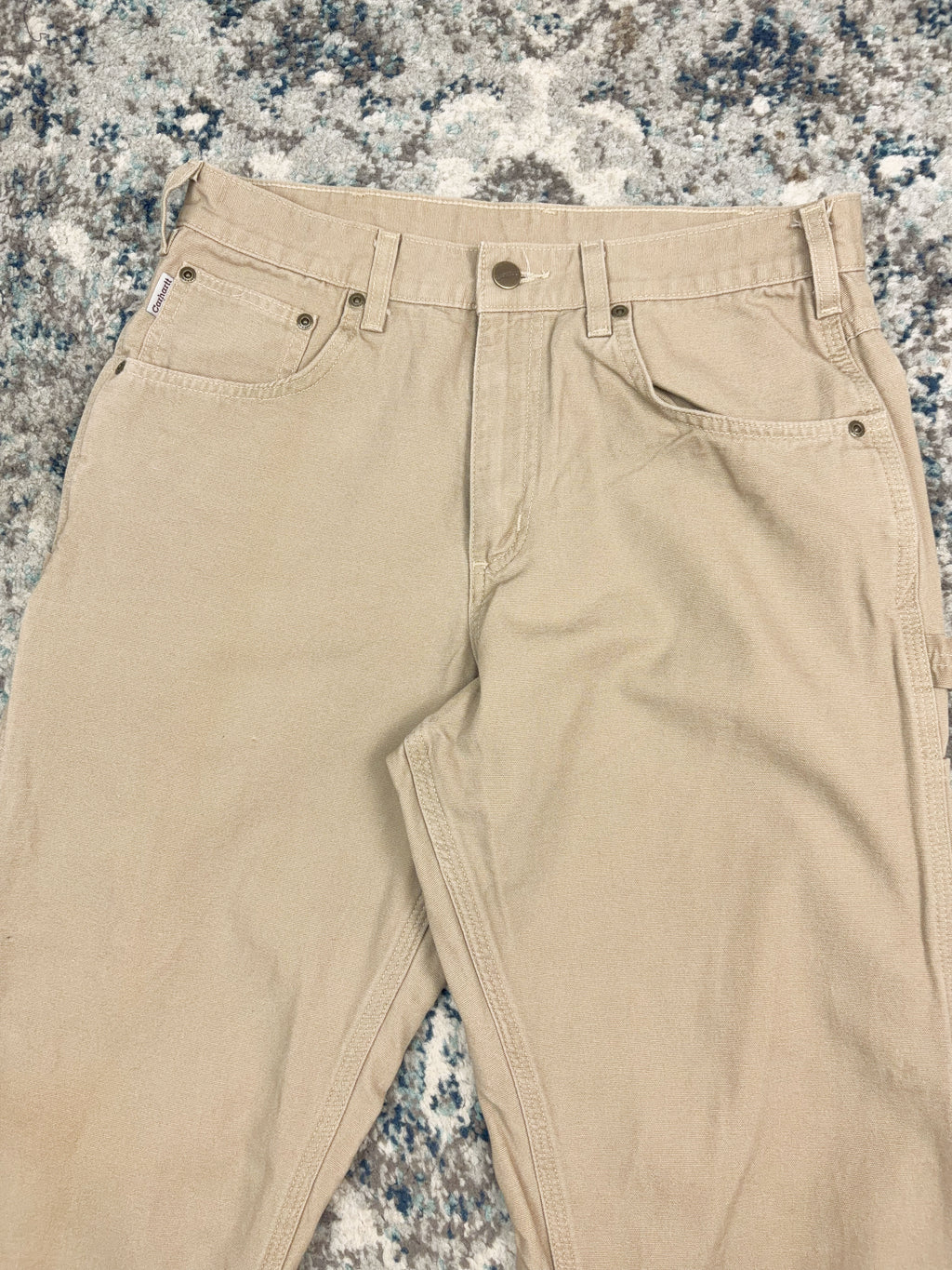 Vintage Carhartt Relaxed Fit Canvas Workwear Lightweight Carpenter Pants Size 31