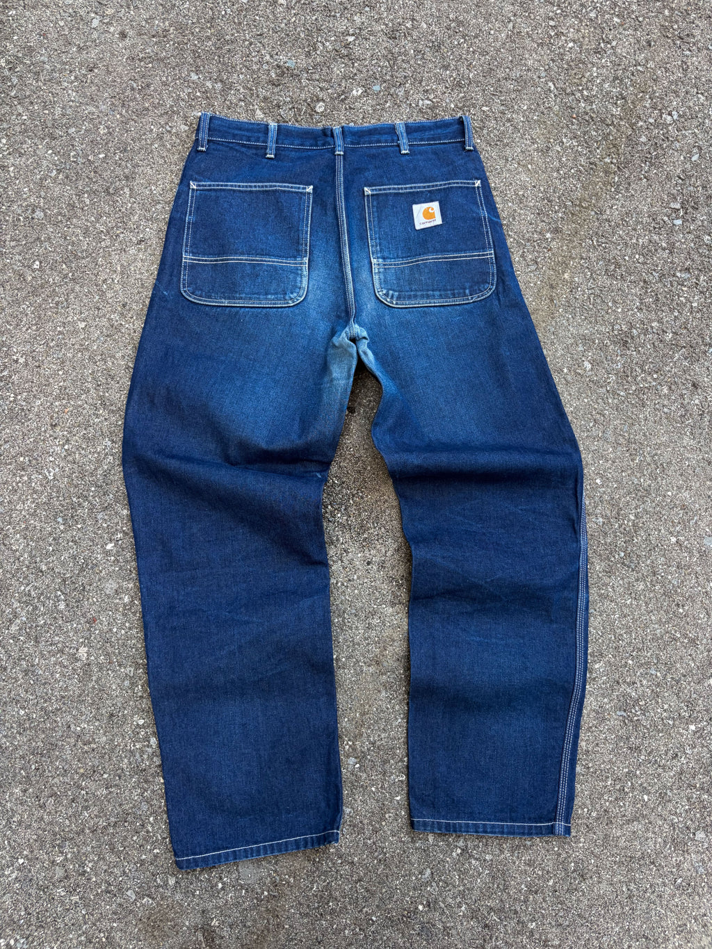 Carhartt WIP Simple Pants Contrast Stitch Dark Wash Denim Workwear Pants Size 32