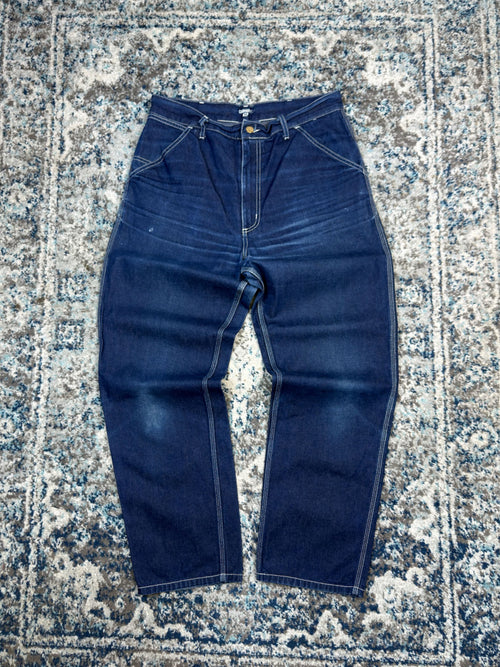 Carhartt WIP Simple Pants Contrast Stitch Dark Wash Denim Workwear Pants Size 32