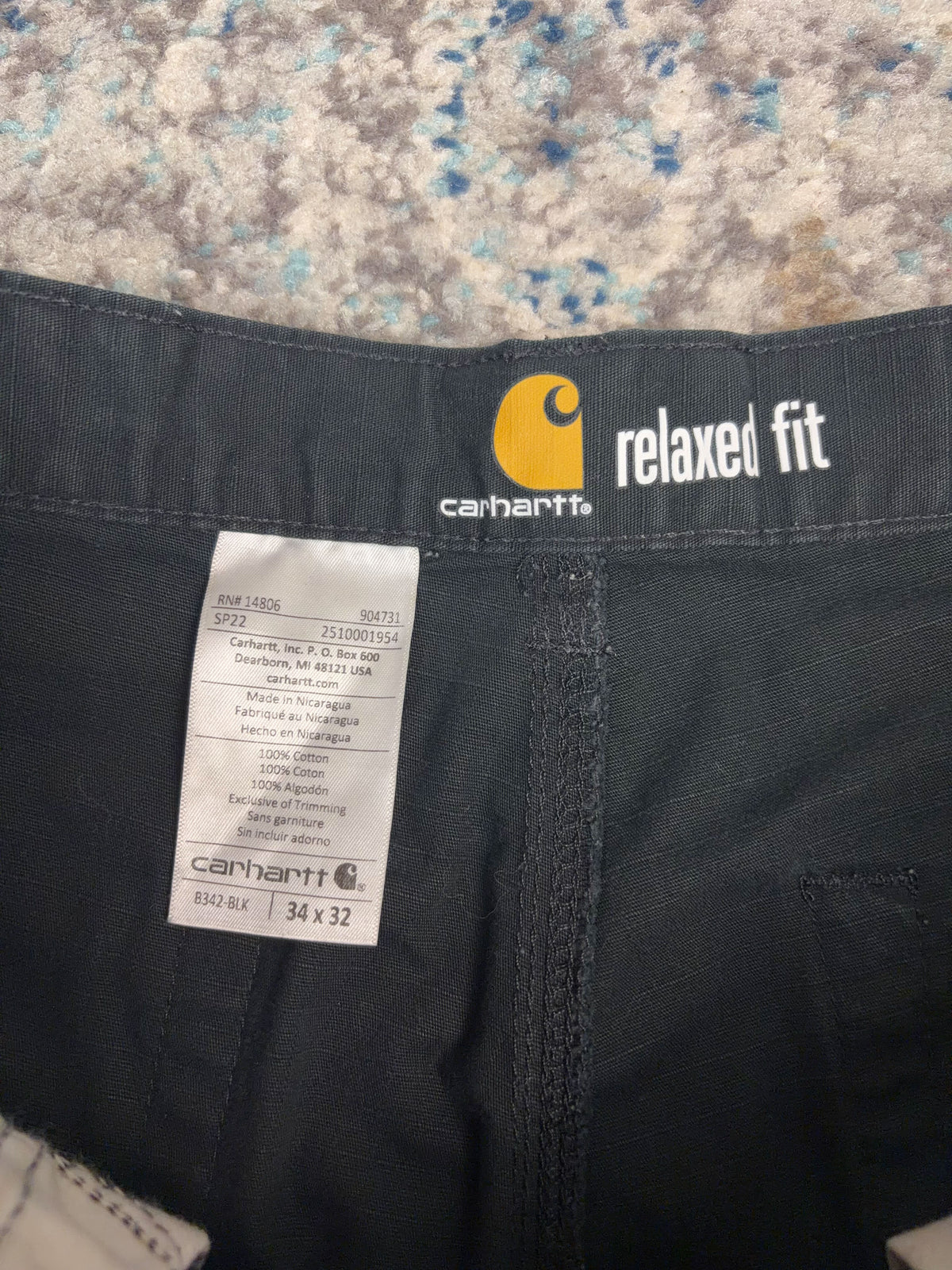 Carhartt Relaxed Fit Canvas Workwear Cargo Pants Size 34